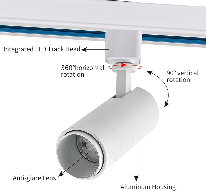 Ajbvp 5CCT LED Track Lighting Heads 12W Dimmable,Zoomable Beam15°/24°/36°/45°/60°,2700K/3000K/3500K/4000K/5000K,Single Circuit H Track Lighting Heads Ceiling Fixtures Art Lighting,White-4Pack - Image 4
